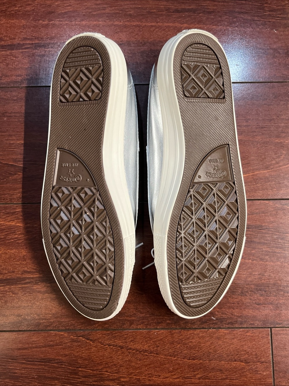 Womens 8 Converse Dainty Ballerina Slip On Silver Metallic New A14492C HALF BOX - Picture 14 of 16